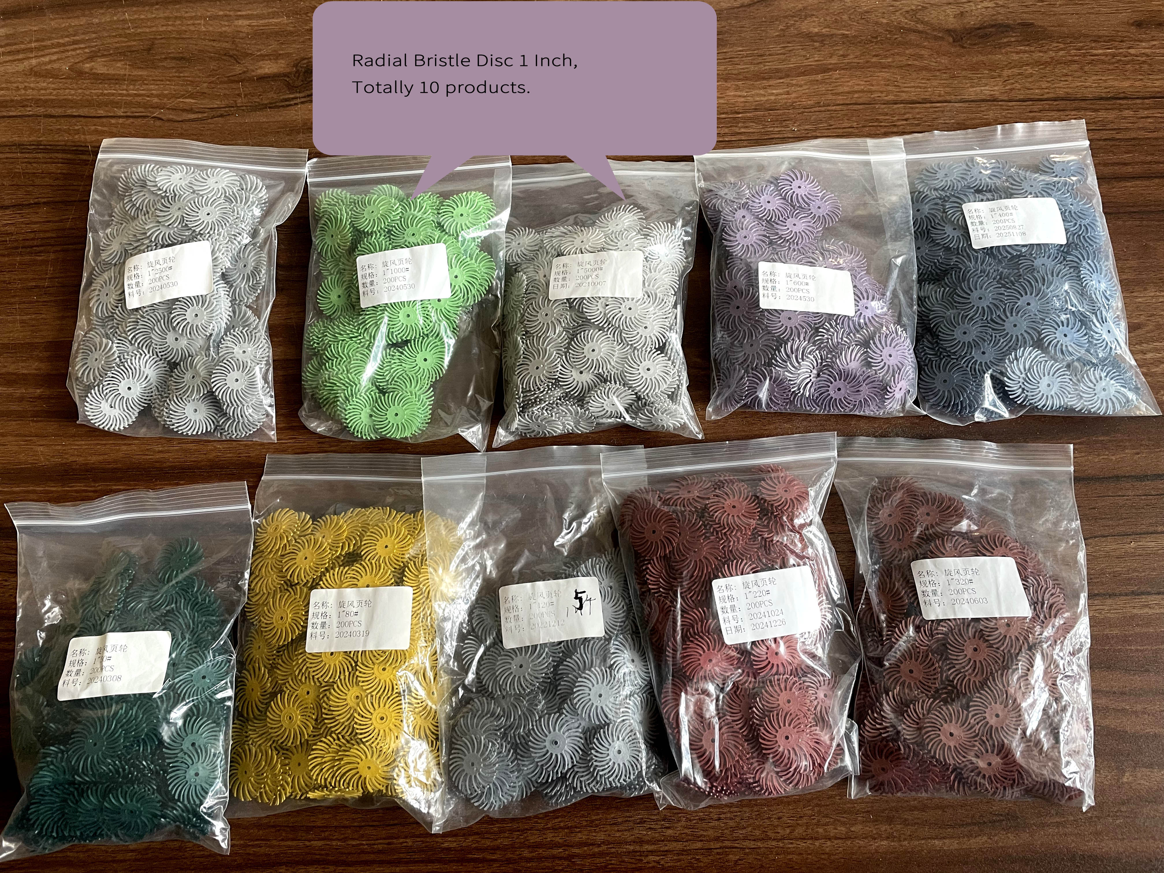 10 Disco de cerdas radiais